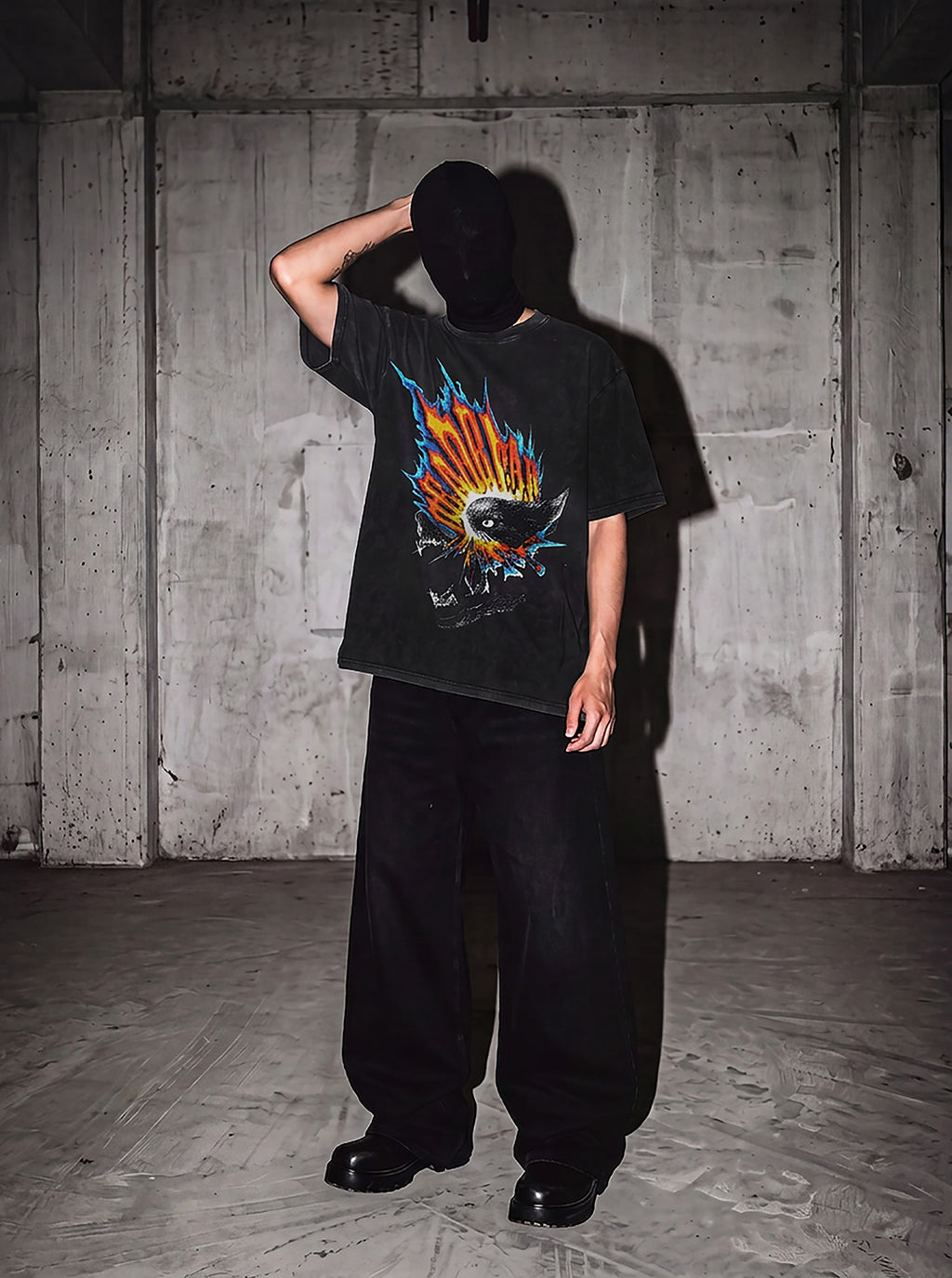 Wolf Tee Washed Black