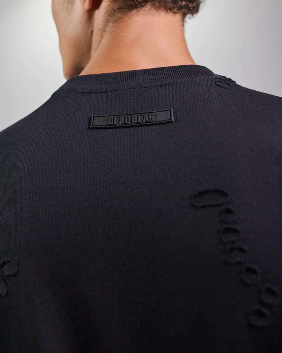 Distressed Black Tee