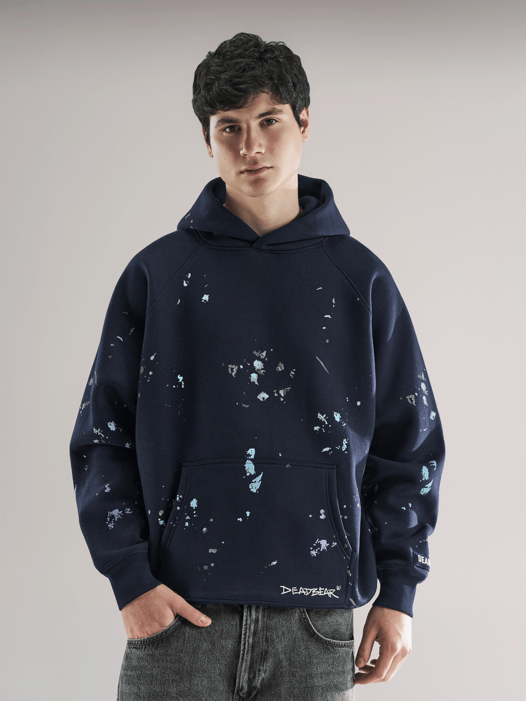 Grumpy Bear Hoodie Navy