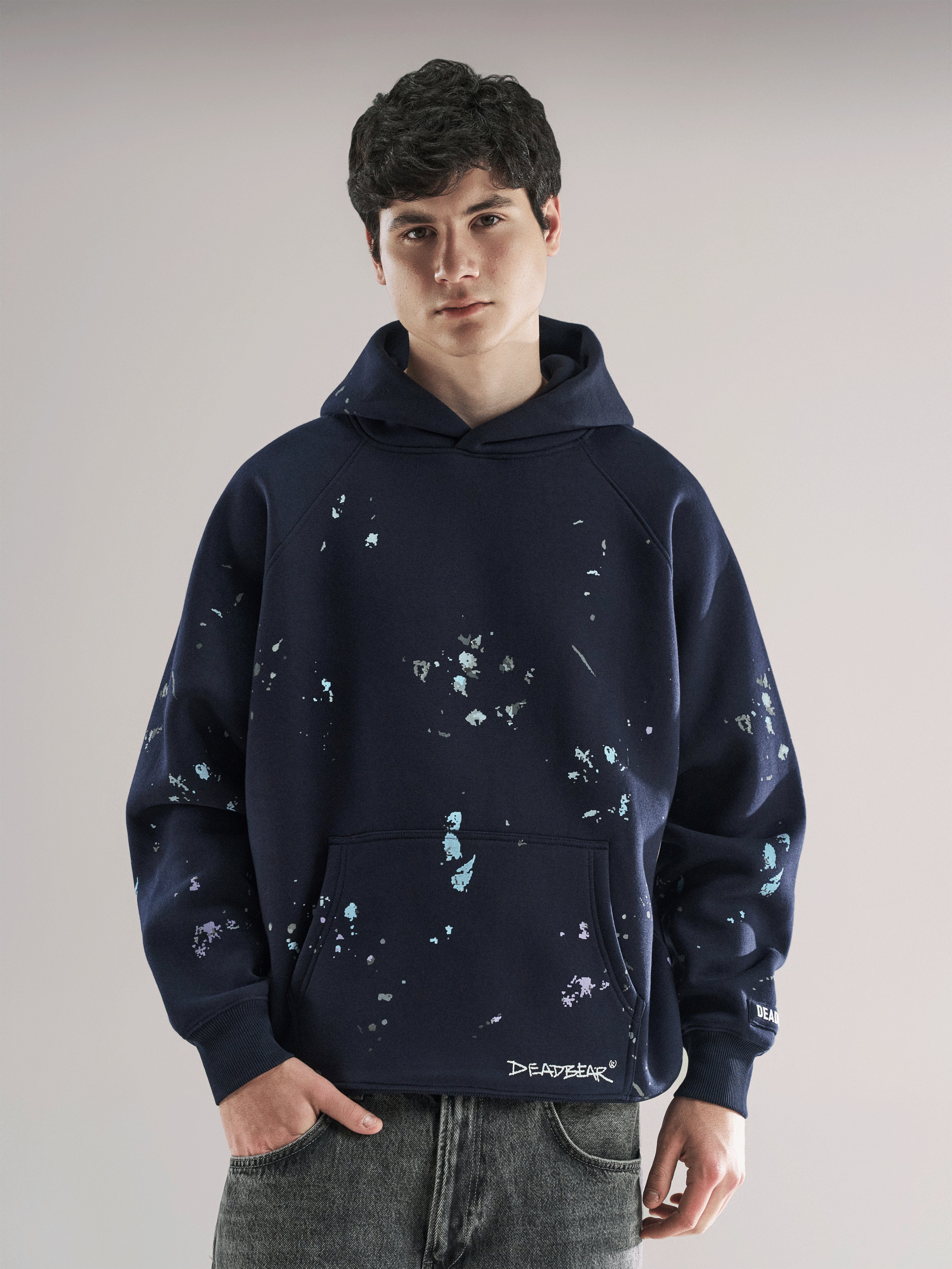 Grumpy Bear Hoodie Navy