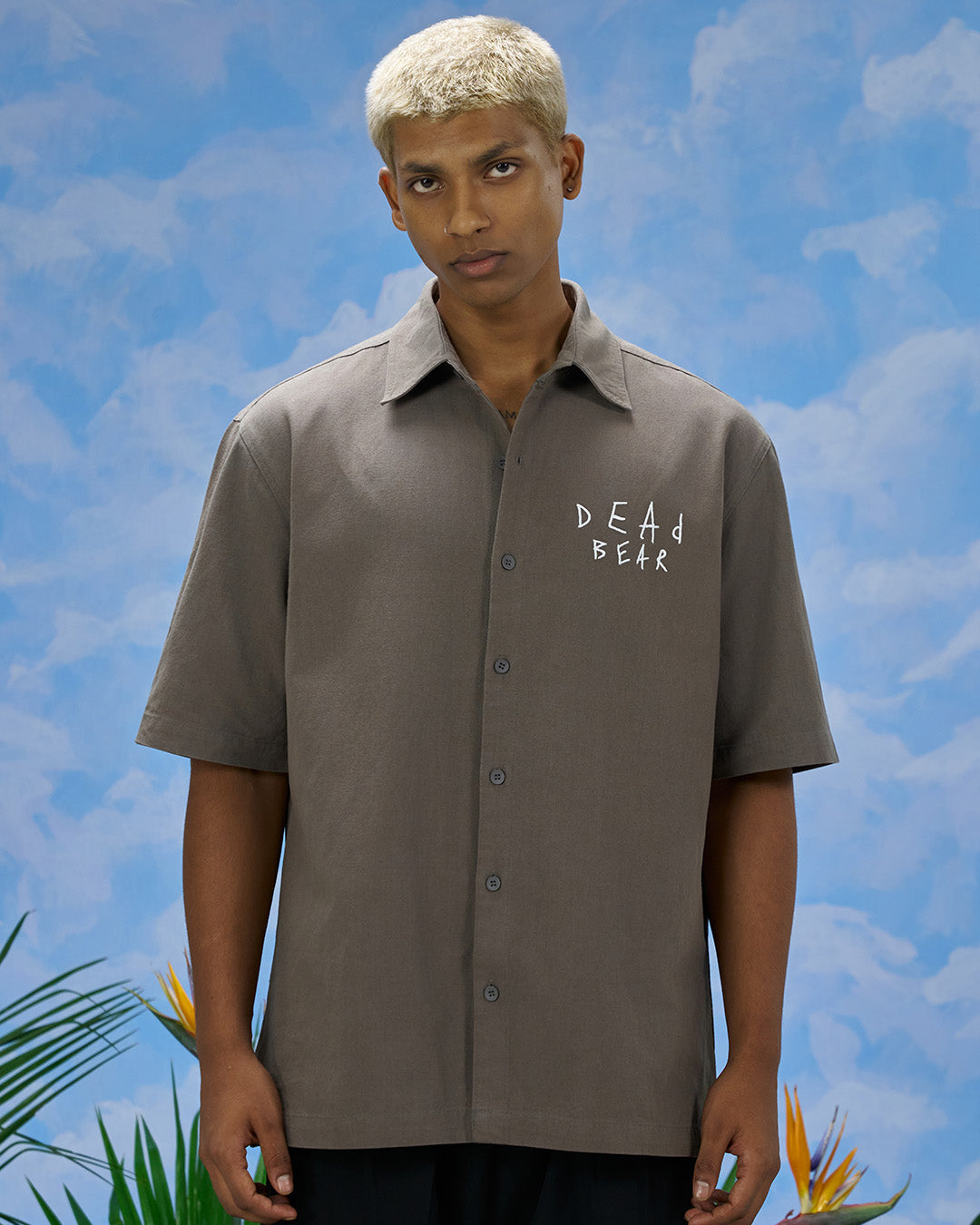 Scribbled Logo Shirt Taupe