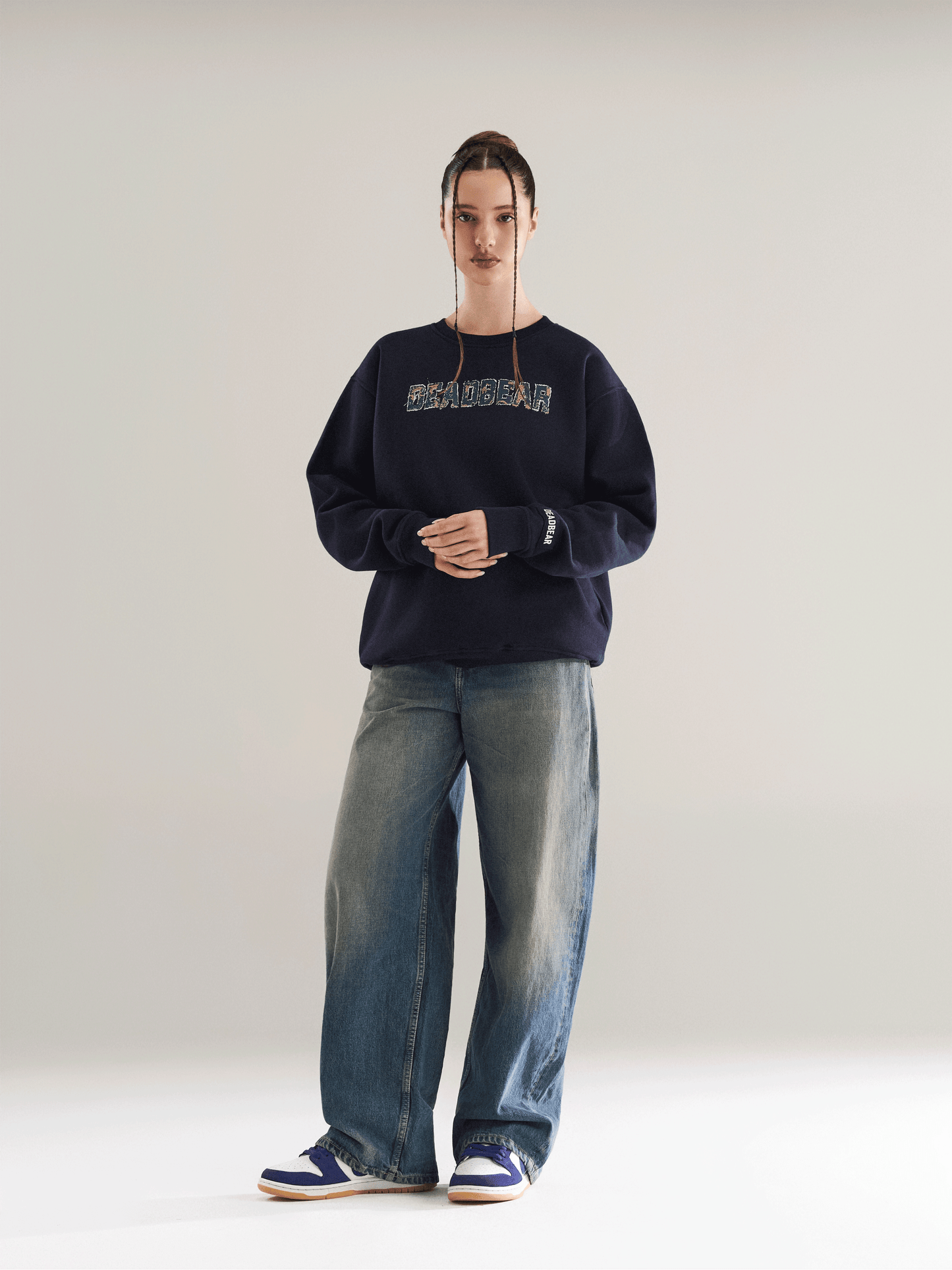 Fake Denim Sweatshirt Navy