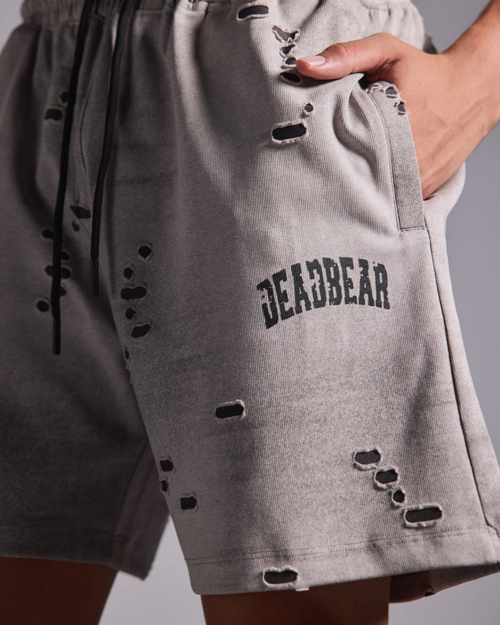 Distressed Washed Grey Shorts