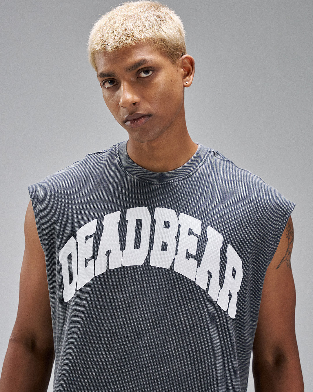 Waffle Tank Washed Grey