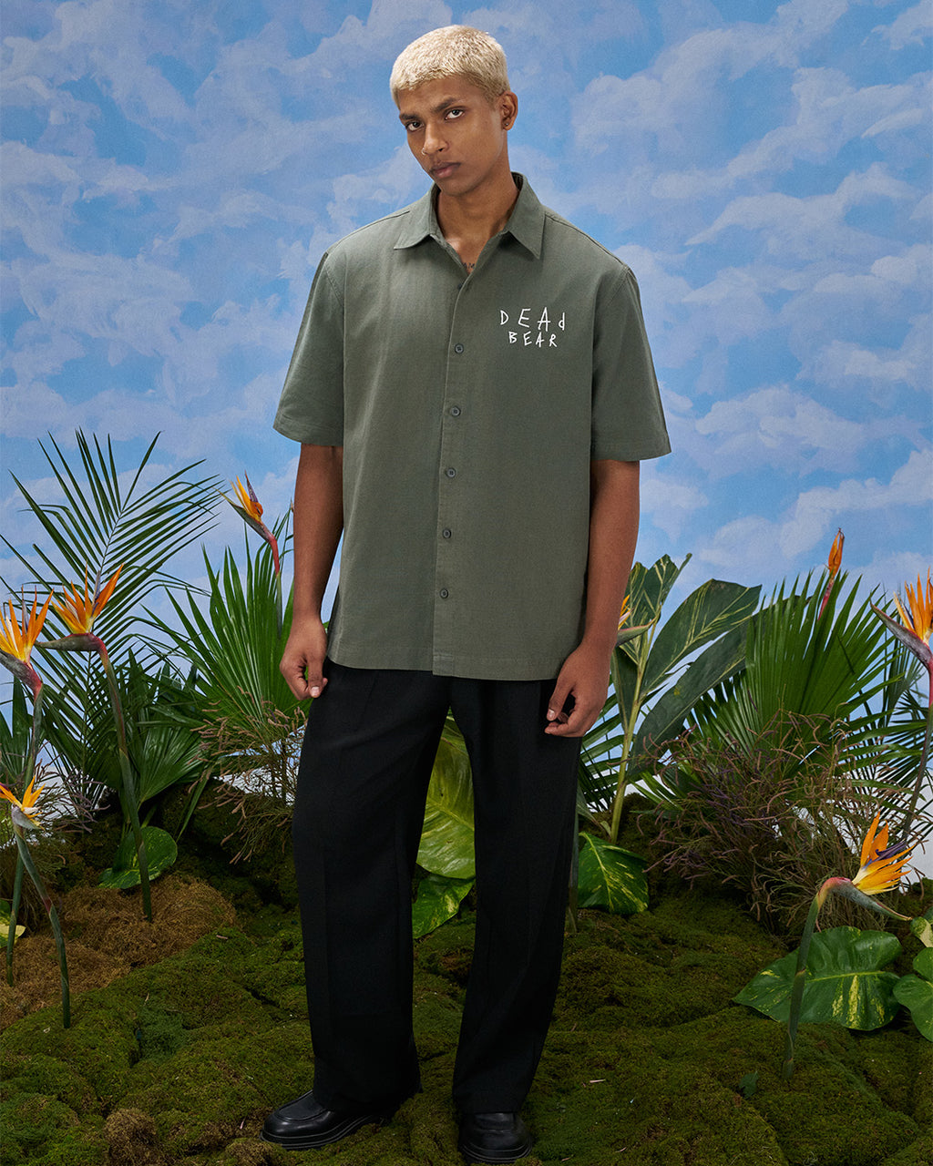 Scribbled Logo Shirt Moss