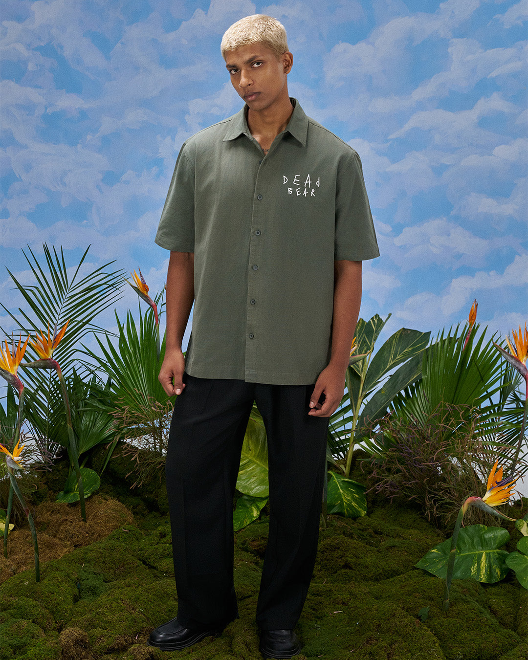 Scribbled Logo Shirt Moss