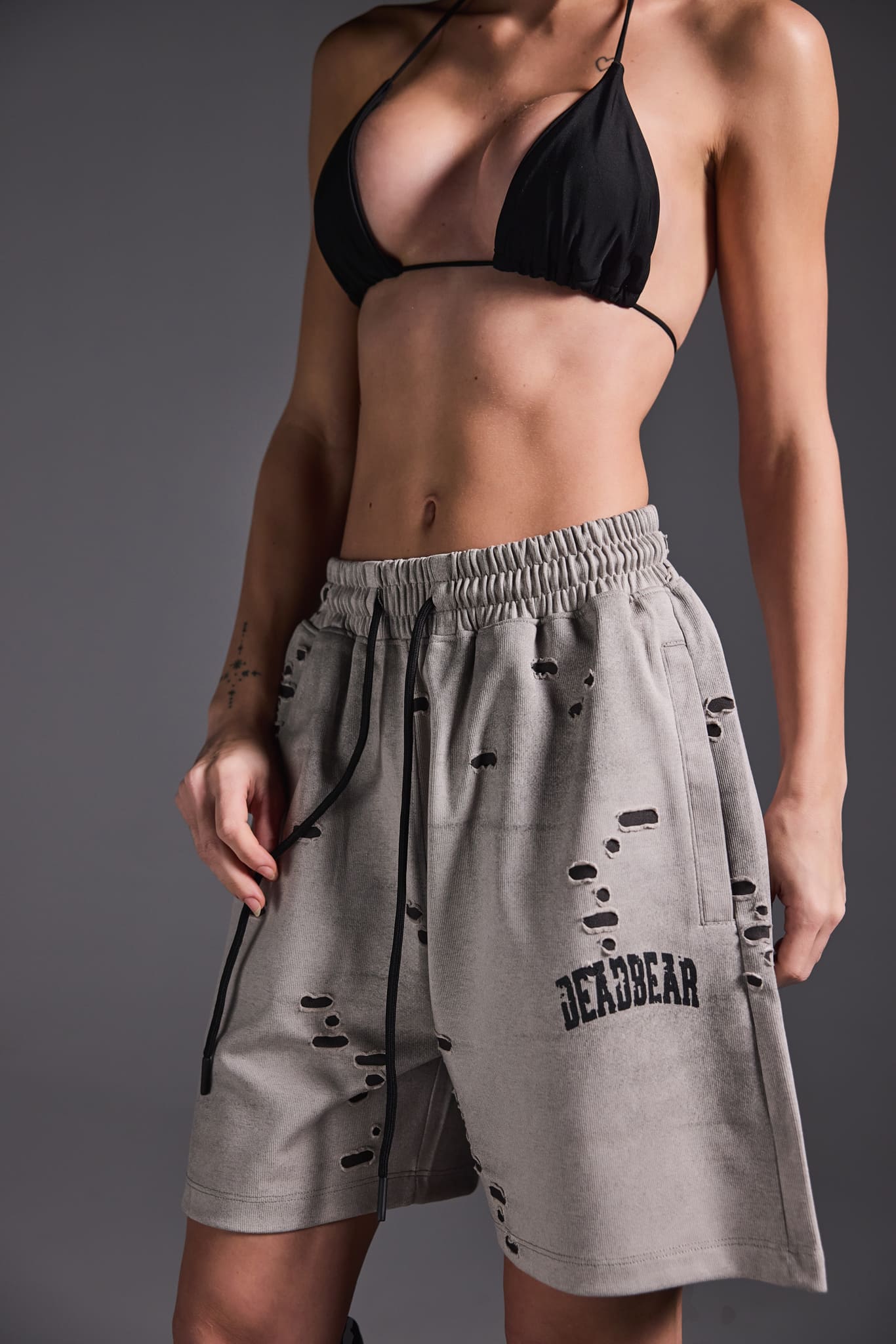 Distressed Washed Grey Shorts – DEADBEAR INDIA