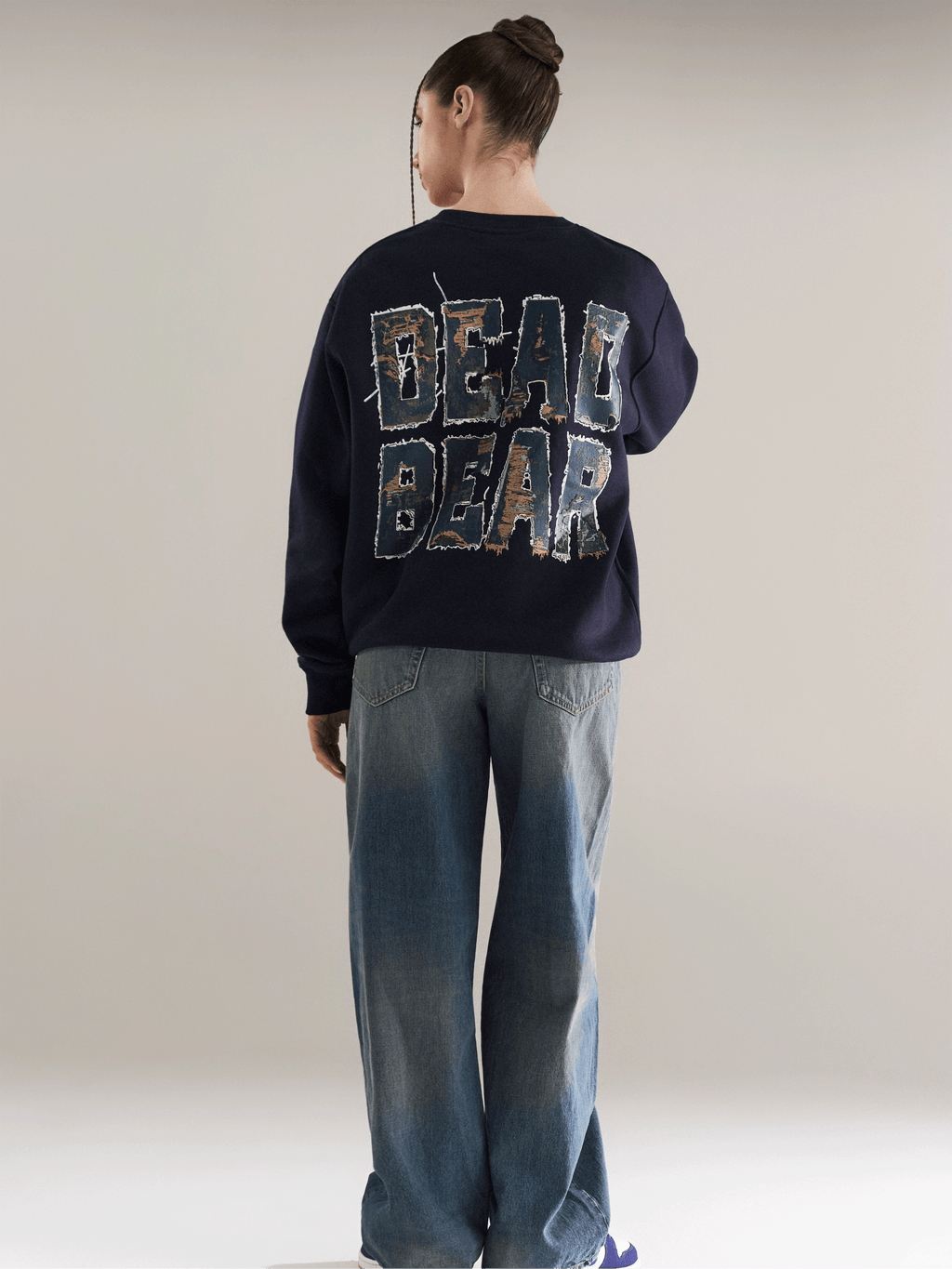 Fake Denim Sweatshirt Navy