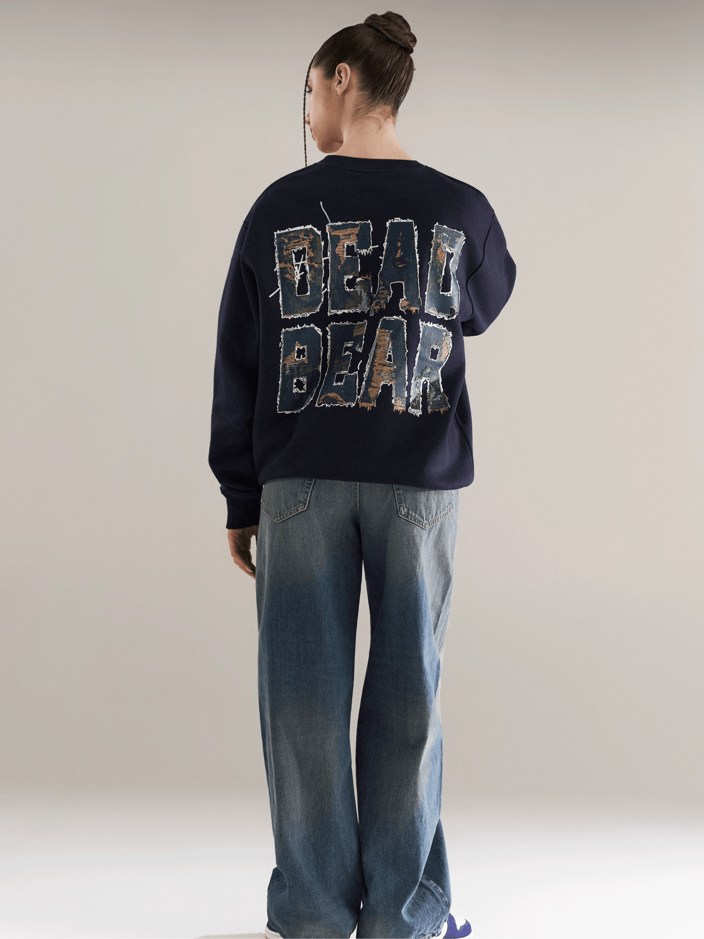 Fake Denim Sweatshirt Navy