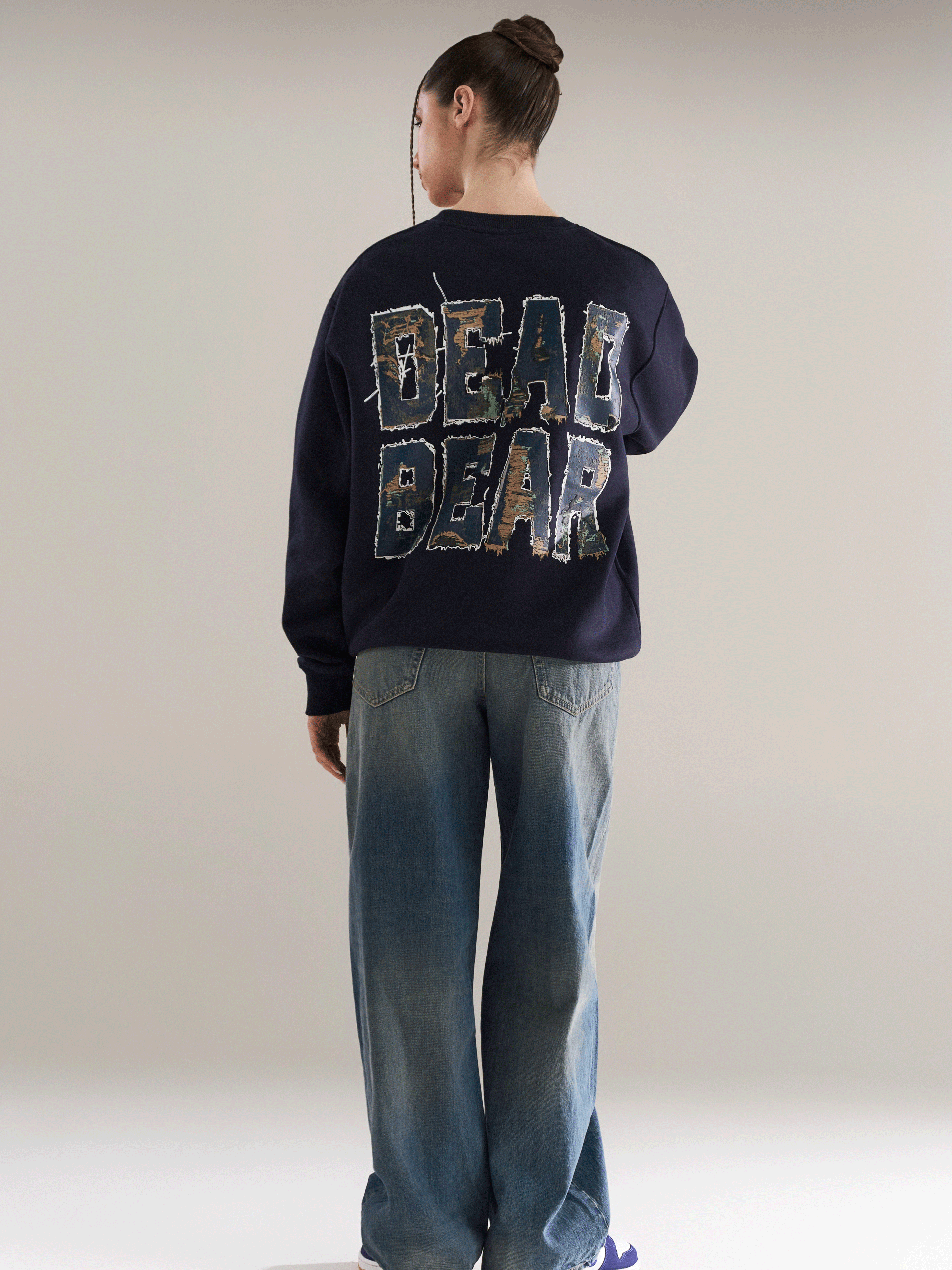 Fake Denim Sweatshirt Navy