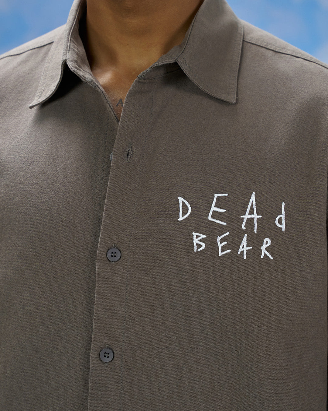 Scribbled Logo Shirt Taupe