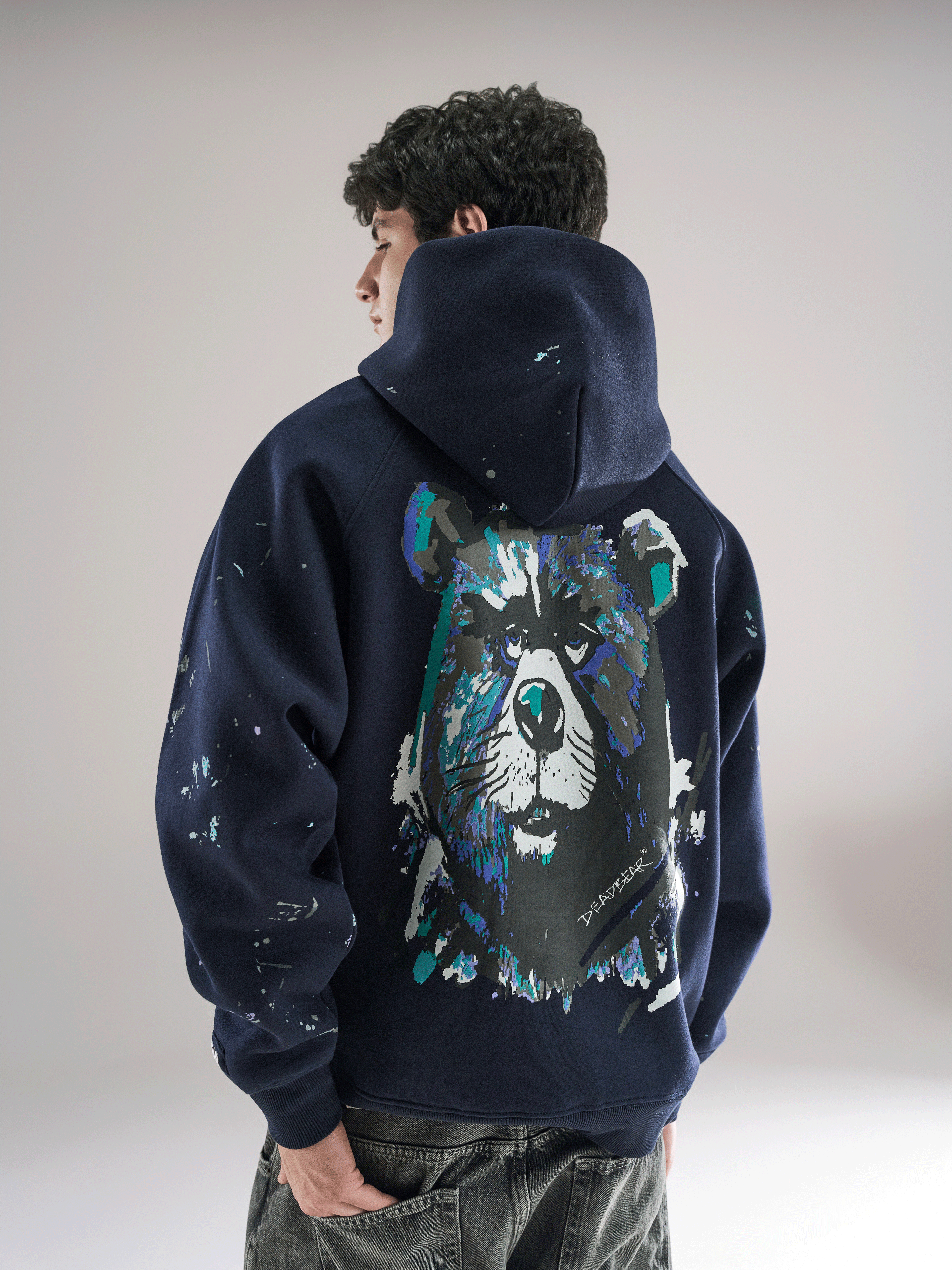 Grumpy Bear Hoodie Navy