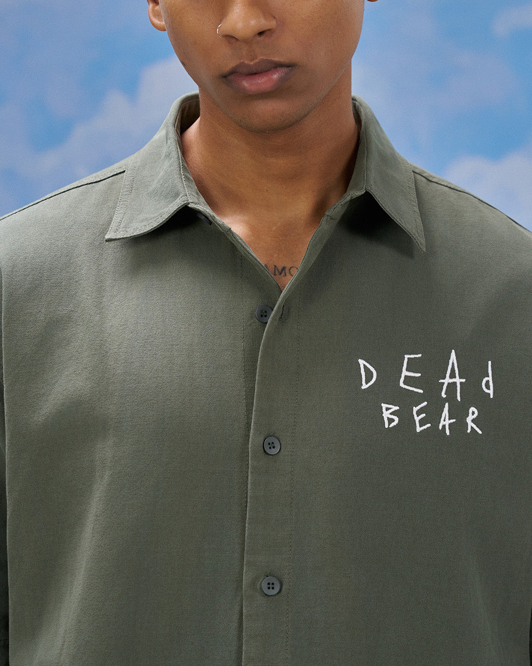 Scribbled Logo Shirt Moss