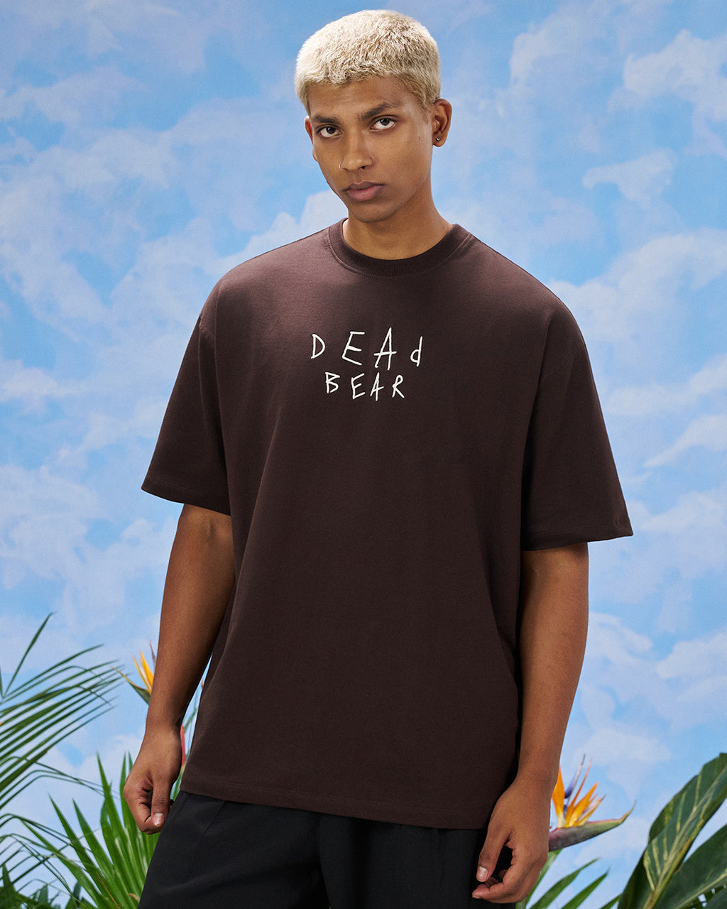 Scribbled Logo Tee Brown