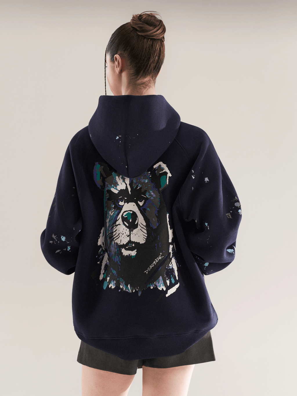 Grumpy Bear Hoodie Navy