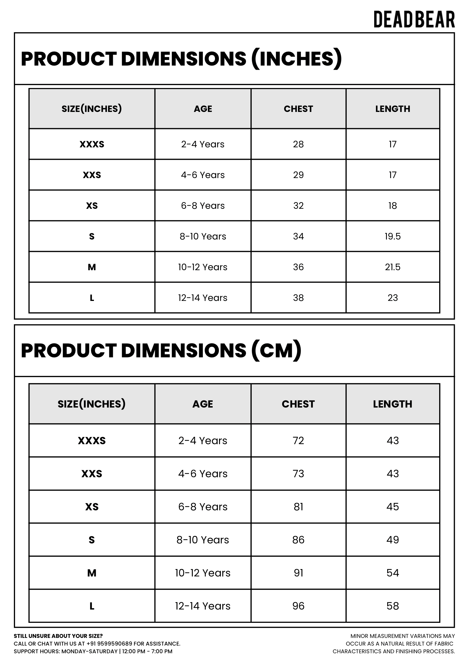 Size Chart