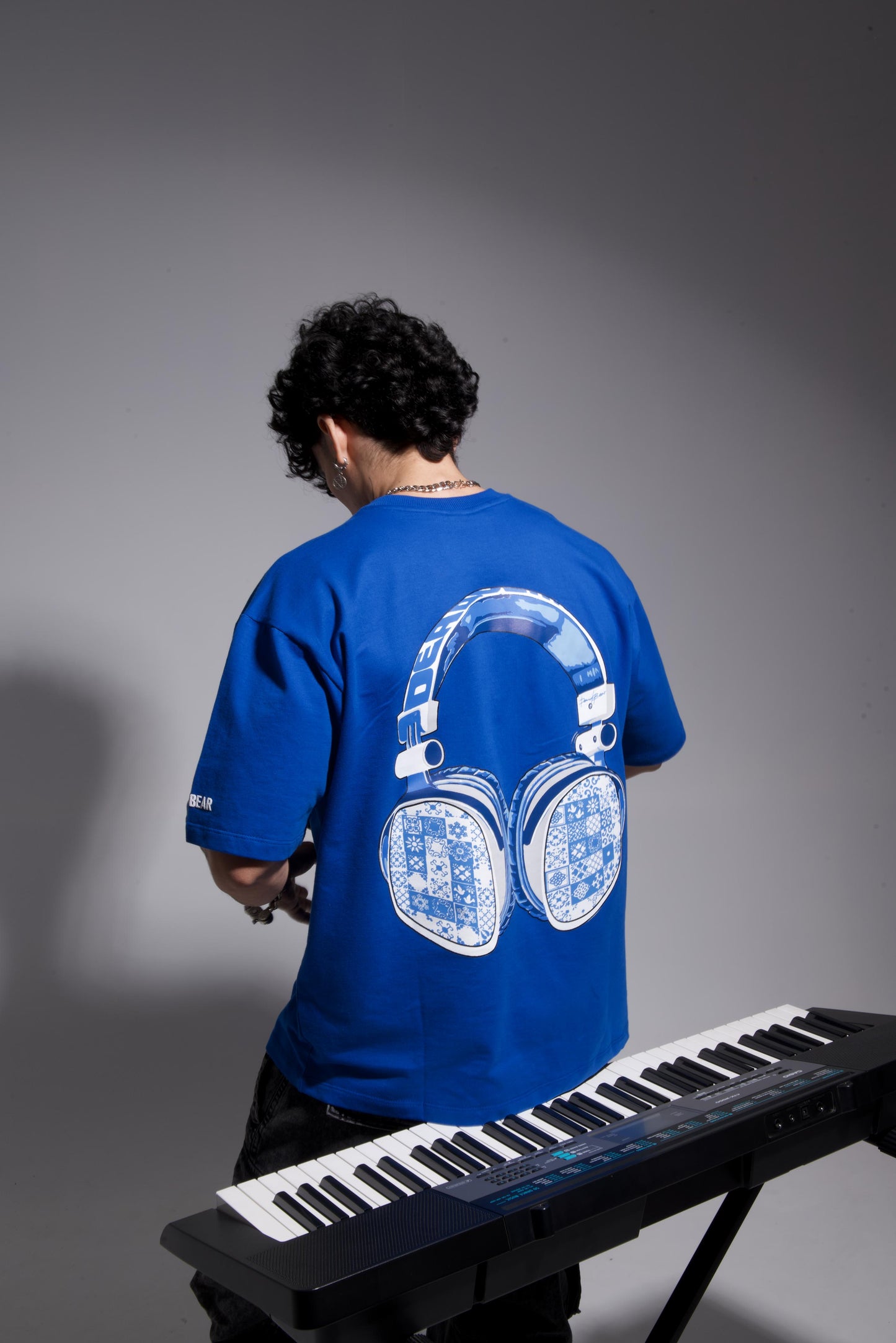 The Headphone Tee Royal Blue