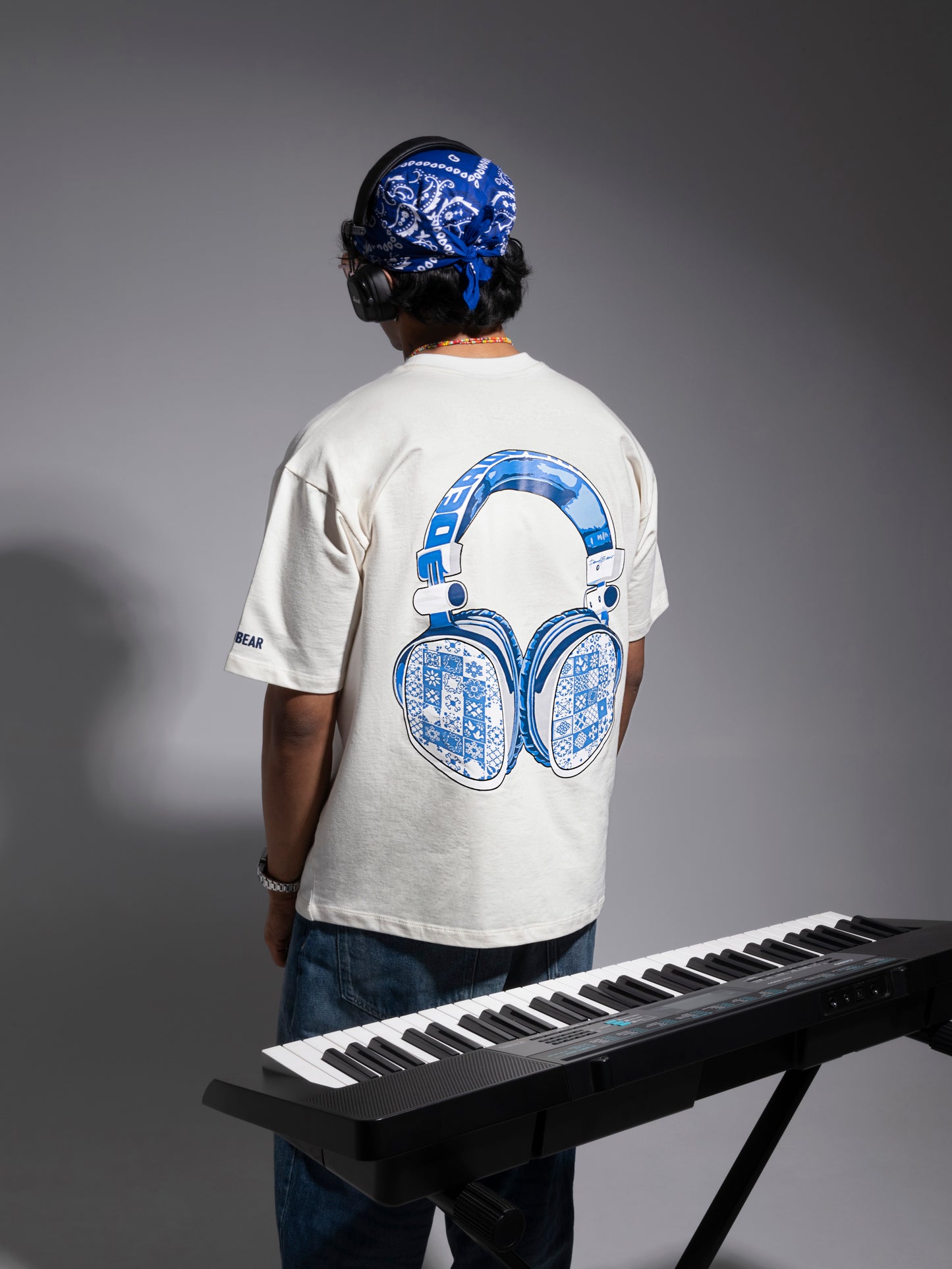 The Headphone Tee Cream White