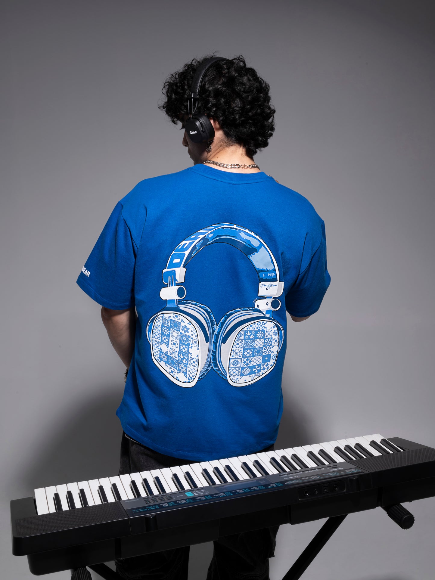 The Headphone Tee Royal Blue