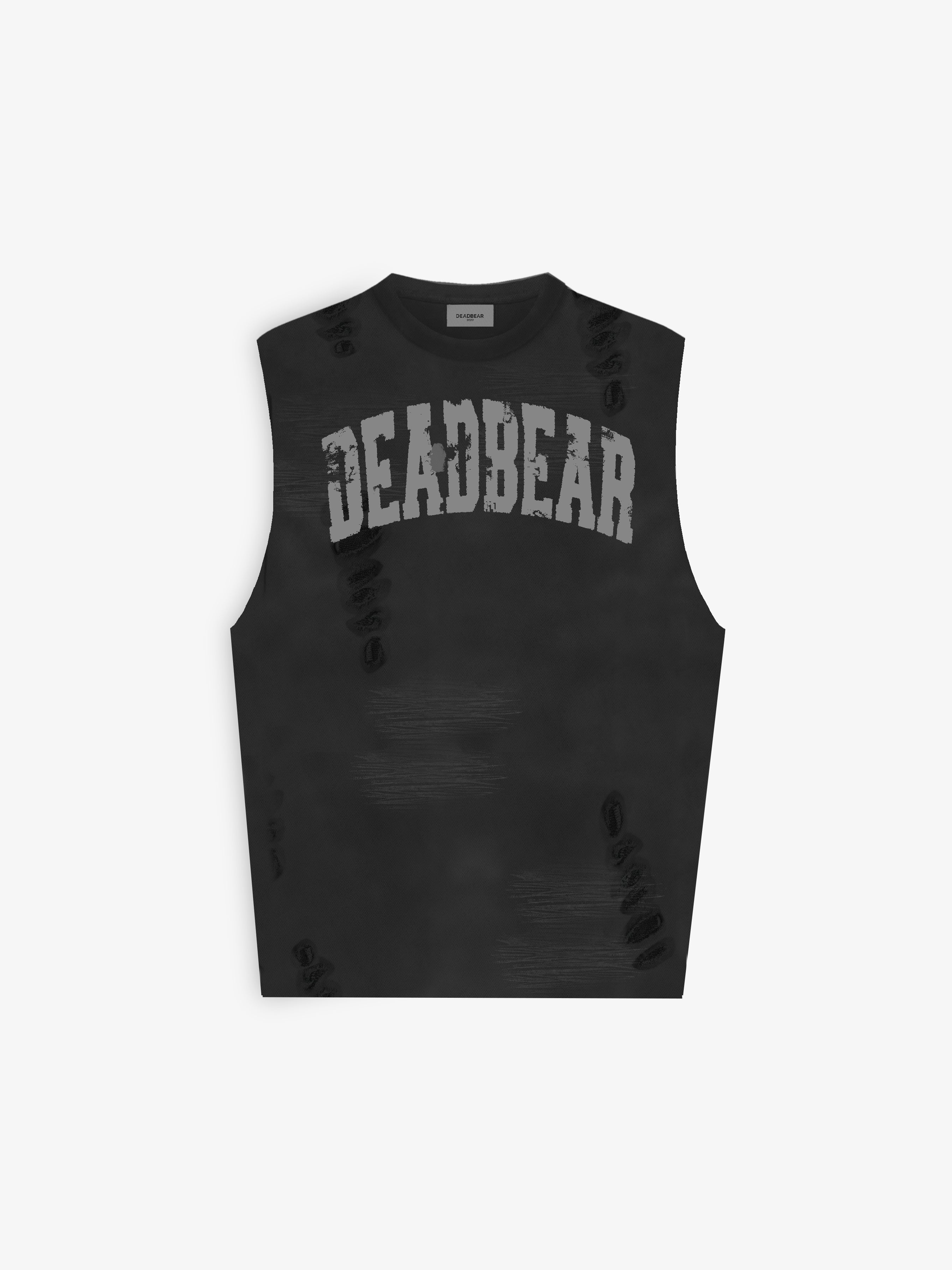 Distressed Washed Black Tank