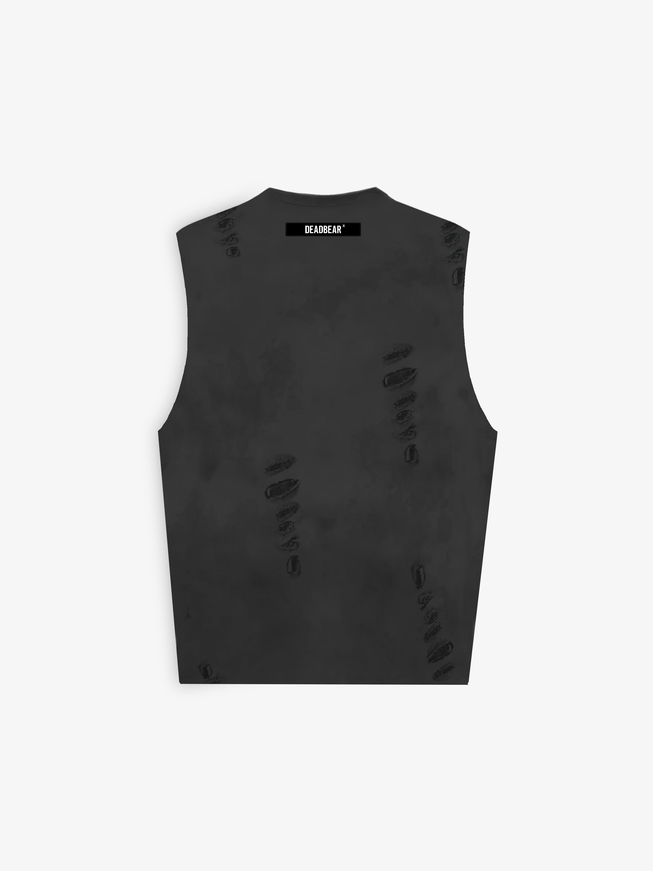 Distressed Washed Black Tank