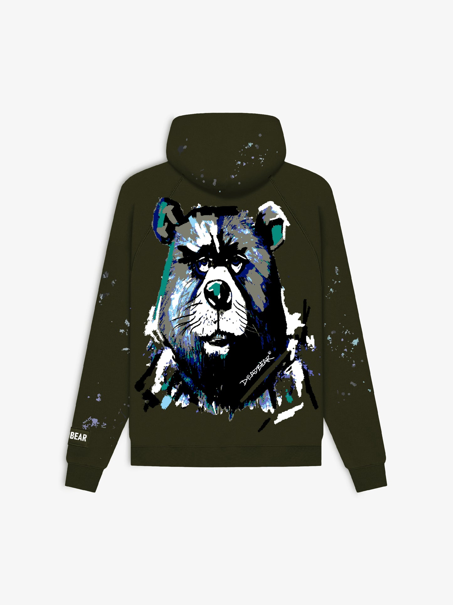 Grumpy Bear Hoodie Olive